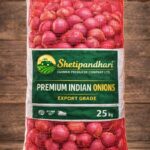 Branded 25 kg red mesh onion packing bag by Shetipandhari Farmer Producer Company Ltd